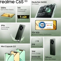 realme C65 5G (Feather Green, 64 GB)  (4 GB RAM) - (4+64GB), Feather Green