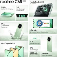 realme C65 5G (Feather Green, 64 GB)  (4 GB RAM) - (4+64GB), Feather Green