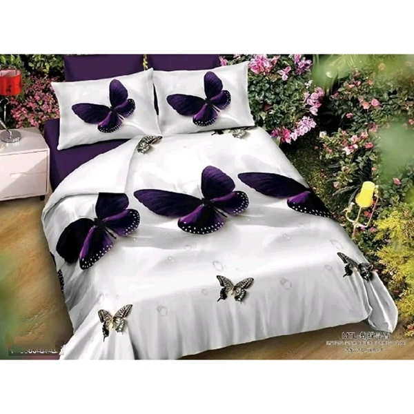 polycotton double  bedsheet with two pillow covers - Double