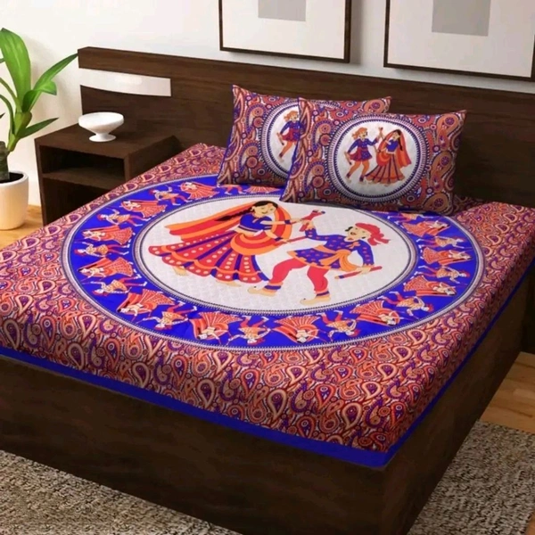 Cotton Bedsheet with 2 Pillowcovers - Free Size