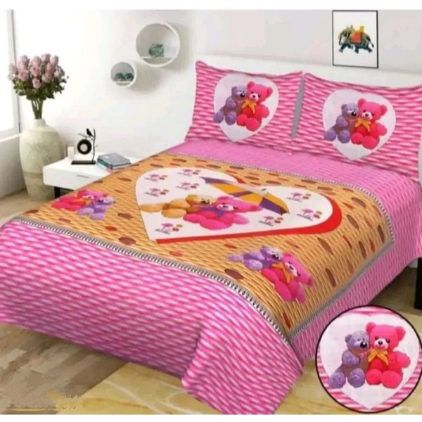 Modern Cotton Double Bedsheet with Pillow Covers - Double