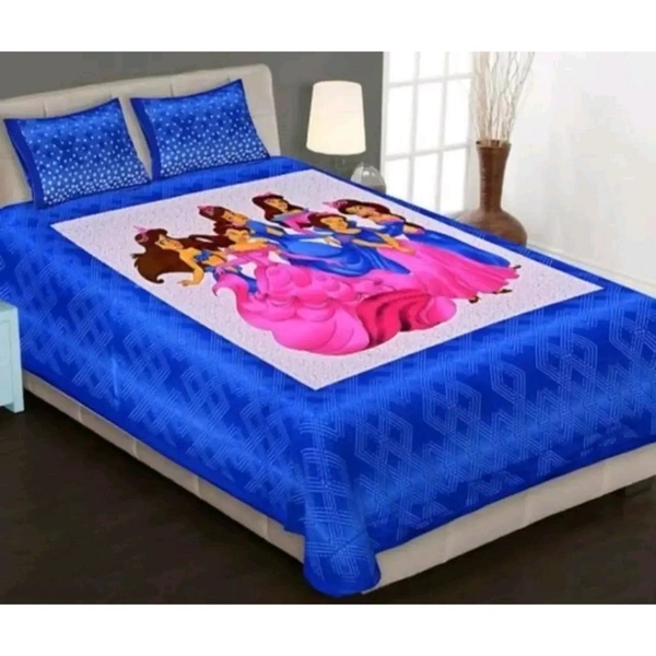 Modern Cotton Double Bedsheet with Pillow Covers - Queen