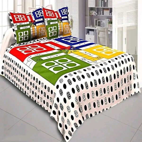 Cotton Bedsheet With 2 Pillow Cover - Double