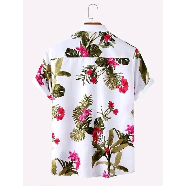 Stylish Lycra Short Sleeve Shirt For Men - White, M