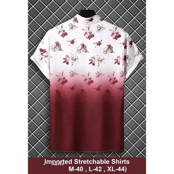 Prinza Mens Casual Lycra Shirt - Maroon, S