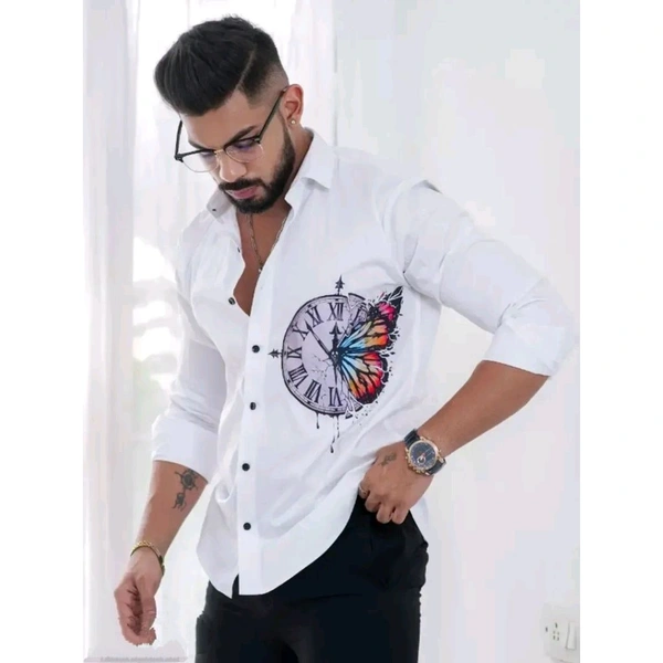 Casual Shirt for Men || Shirt for Men || Men Stylish Shirt || Men Printed Shirt - White, L