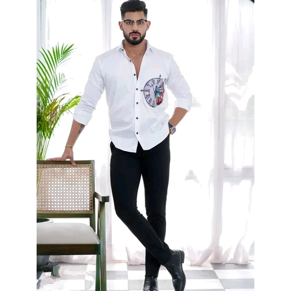 Casual Shirt for Men || Shirt for Men || Men Stylish Shirt || Men Printed Shirt - White, L