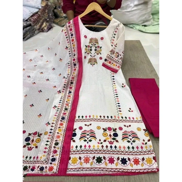 Red Muslin Sequinned Kurtas For Women - Red, 8XL