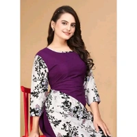 Stylish Crepe Printed Kurtas Women - L