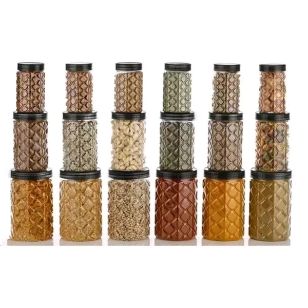 Plastic Jar and Containers for Kitchen (Pack of 18)