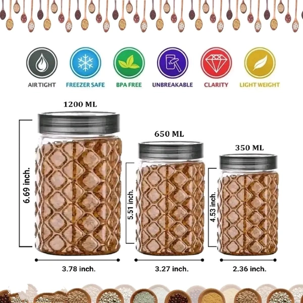 Plastic Jar and Containers for Kitchen (Pack of 18)