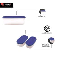 OMORTEX Kitchen 600 ml Oval Container For Grocery  Snacks Storage (Pack Of 4) - 600 ml Plastic Utility Container (4)