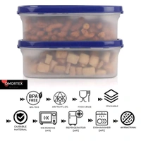 OMORTEX Kitchen 600 ml Oval Container For Grocery  Snacks Storage (Pack Of 4) - 600 ml Plastic Utility Container (4)