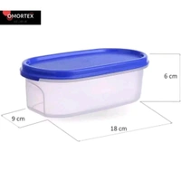 OMORTEX Kitchen 600 ml Oval Container For Grocery  Snacks Storage (Pack Of 4) - 600 ml Plastic Utility Container (4)