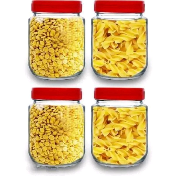 nbsp;300 Glass Grocery Containernbsp;nbsp;(Pack of 8, Red)