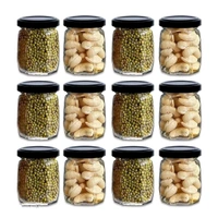 Croco Crown Shape Glass Jars With Airtight Snug Seal Container Set For Kitchen and Rustproof Metal Lid, Spice  Honey Glass Jars (250Ml) (8) - standard