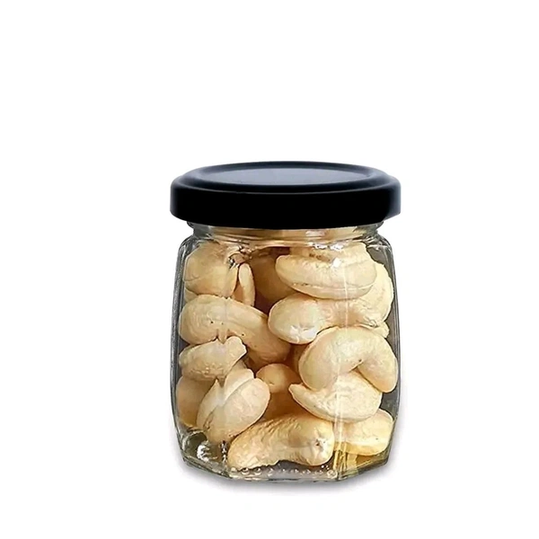 Croco Crown Shape Glass Jars With Airtight Snug Seal Container Set For Kitchen and Rustproof Metal Lid, Spice  Honey Glass Jars (250Ml) (8) - standard