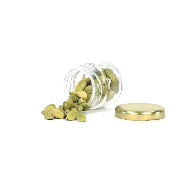 Very Small Glass Jar Coming with Metal Golden Color Air Tight and Rust Proof Cap Capacity 35 ml Pack of 6