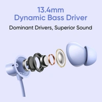 realme Buds Wireless 3 Neo with 13.4mm Driver, 32 hrs Playback, Dual Device Connection Bluetooth  (Blue, In the Ear) - Blue