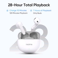 realme Buds T01 with 13mm Driver, AI ENC for Calls, BT 5.4 and upto 28 hours Playback Bluetooth  (White, True Wireless) - White