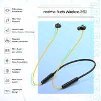 realme Buds Wireless 3 Neo with 13.4mm Driver, 32 hrs Playback, Dual Device Connection Bluetooth  (Blue, In the Ear) - Yellow