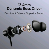 realme Buds Wireless 3 Neo with 13.4mm Driver, 32 hrs Playback, Dual Device Connection Bluetooth  (Blue, In the Ear) - Black