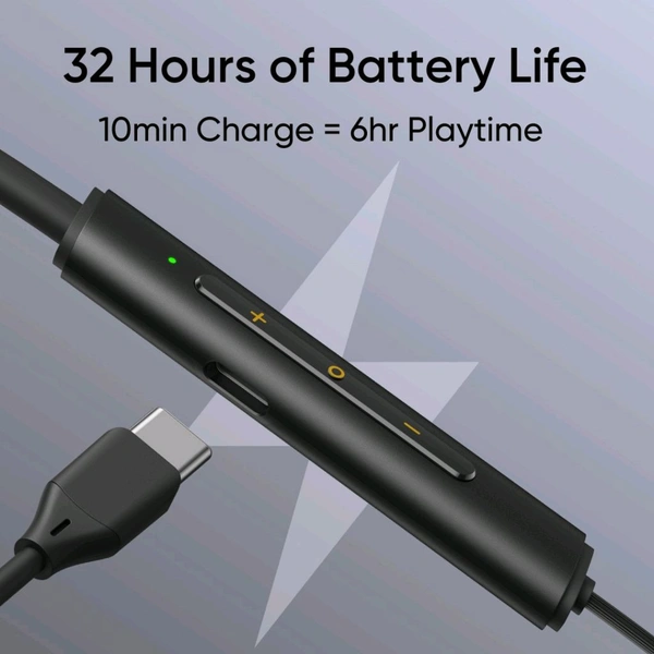 realme Buds Wireless 3 Neo with 13.4mm Driver, 32 hrs Playback, Dual Device Connection Bluetooth  (Blue, In the Ear) - Black