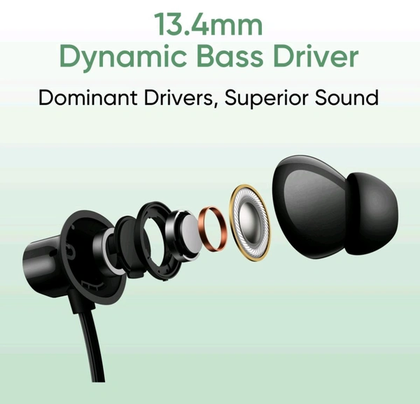 realme Buds Wireless 3 Neo with 13.4mm Driver, 32 hrs Playback, Dual Device Connection Bluetooth  (Blue, In the Ear) - Green