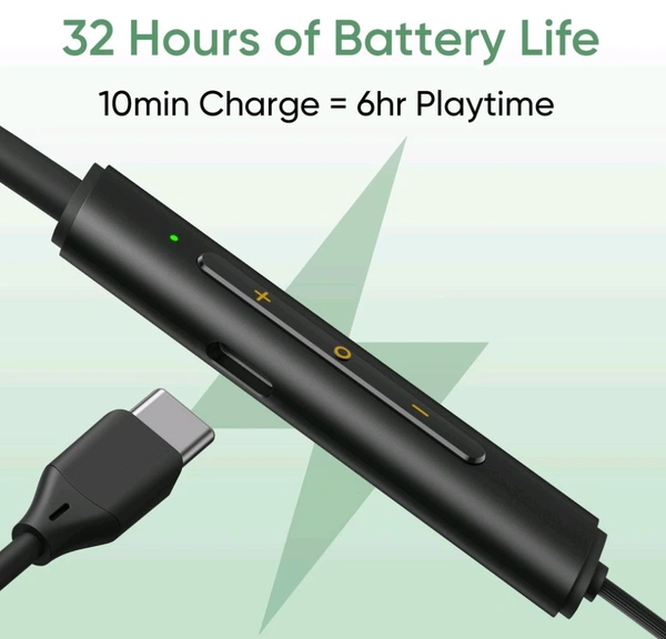 realme Buds Wireless 3 Neo with 13.4mm Driver, 32 hrs Playback, Dual Device Connection Bluetooth  (Blue, In the Ear) - Green