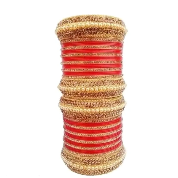 Elegant Metal Bangles Set For Women - 2.2