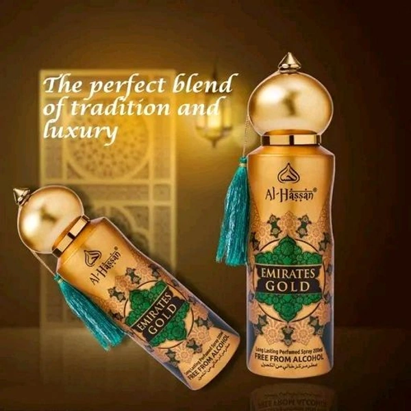 AL-Hassan Al - Hassan Emirates Gold Perfumed Spray For Men & Women - Pack of 2 (200ml Each) 