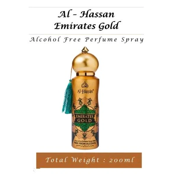 AL-Hassan Al - Hassan Emirates Gold Perfumed Spray For Men & Women - Pack of 2 (200ml Each) 