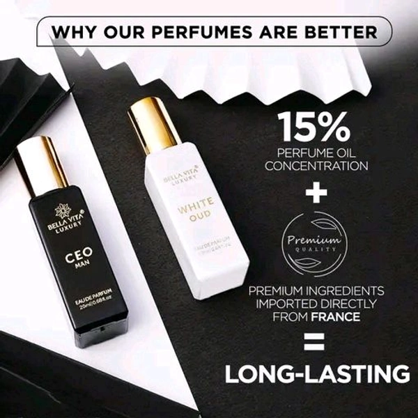 Bella Vita Organic  Bella Vita Luxury CEO Man 20 ml + White Oud Unisex 20 ml Perfume Gift Combo Pack for Men and Women (Pack of 2)