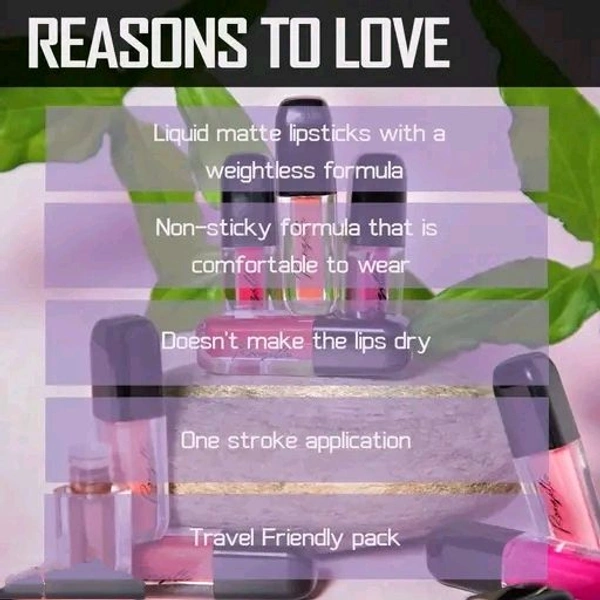 Long Lasting Waterproof Non Transfer Liquid Matte Lipstick Set of 10