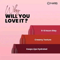 Mars Ultra Pigmented Super Soft Ultra Matte Lipstick Long Lasting Pack of 4 (Shade-F, 14.4 g)