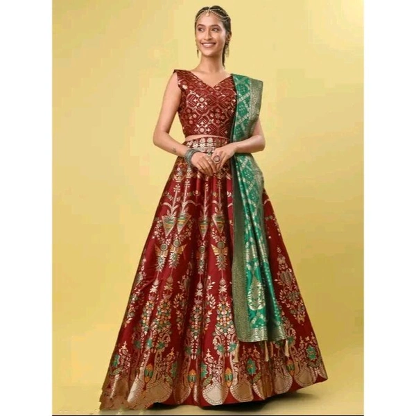 Women's Maroon Lehengas
