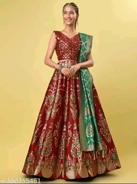 Women's Maroon Lehengas
