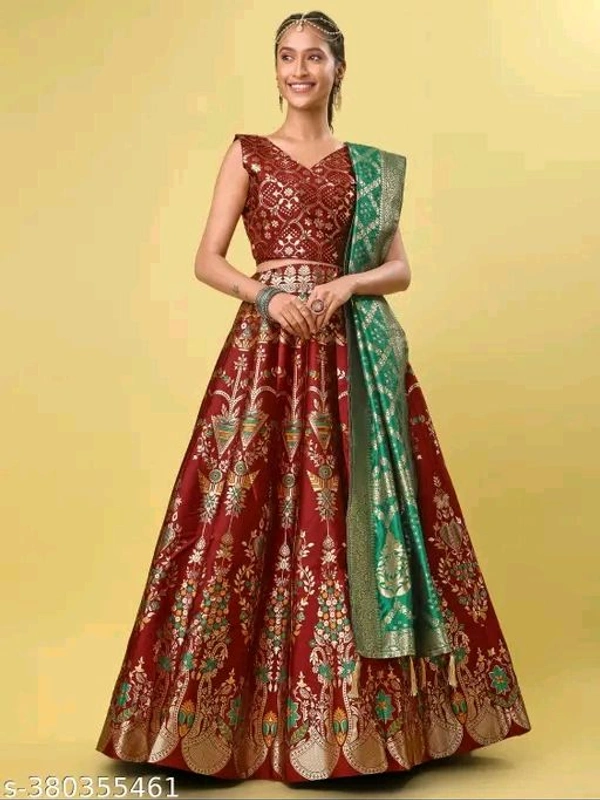 Women's Maroon Lehengas