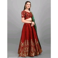 PURVAJA Women's Maroon Lehengas