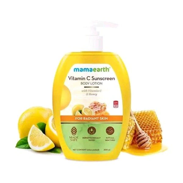 Mamaearth Vitamin C Sunscreen Body Lotion SPF 30 with Vitamin C & Honey for Radiant Skin -300 ml