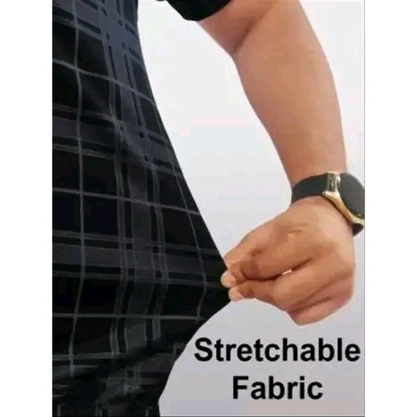 STI Men's Checked Regular Spread Collar Black Shirts - XXL, Black