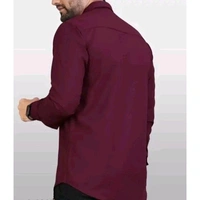 Ethnic Trendz Men's Solid Regular Spread Collar Maroon Shirts - Maroon, L
