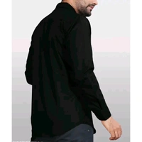 Ethnic Trendz Men's Solid Regular Spread Collar Black Shirts - 4XL, Black