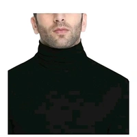 Eye Bogler High Neck Black Cotton Blend Tshirt Foe Men Ribknit - Black, L