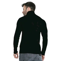 Eye Bogler High Neck Black Cotton Blend Tshirt Foe Men Ribknit - Black, XL