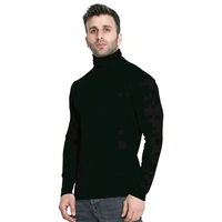 Eye Bogler High Neck Black Cotton Blend Tshirt Foe Men Ribknit - Black, XL