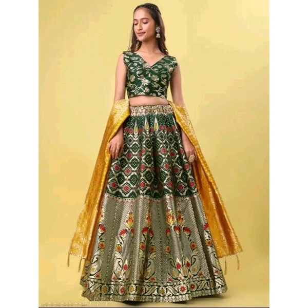 Women's Green Lehengas - Green