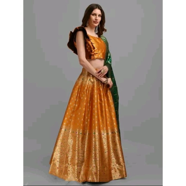 PURVAJA Women's Yellow Lehengas - Yellow