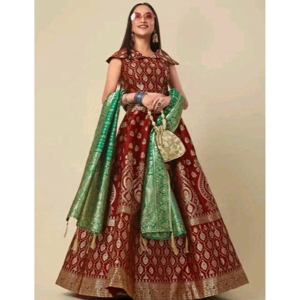 Women's Maroon Lehengas - Maroon