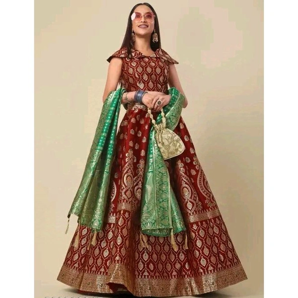 Women's Maroon Lehengas - Maroon